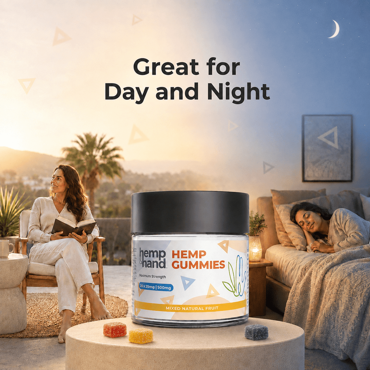 Hemp Gummies - Max Strength for Adults - Hemp and Hand