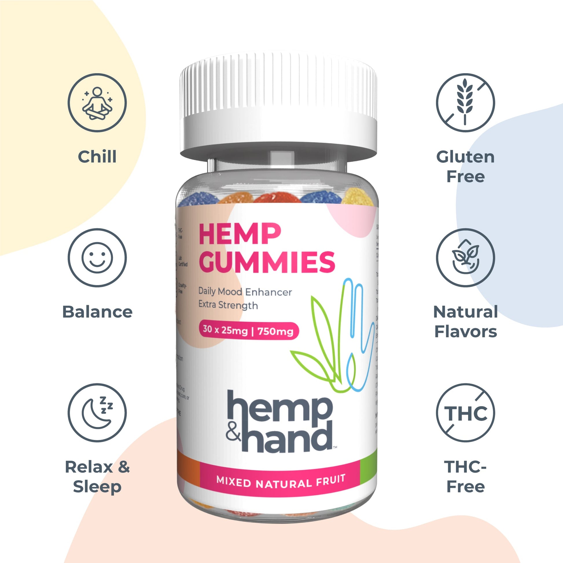 Hemp Gummies - Extra Strength for Adults - Hemp and Hand