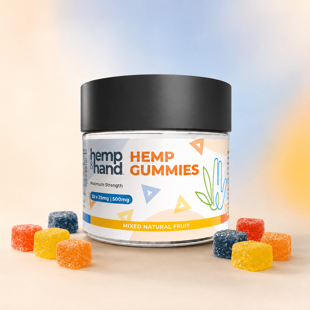 Hemp Gummies - Max Strength for Adults - Hemp and Hand