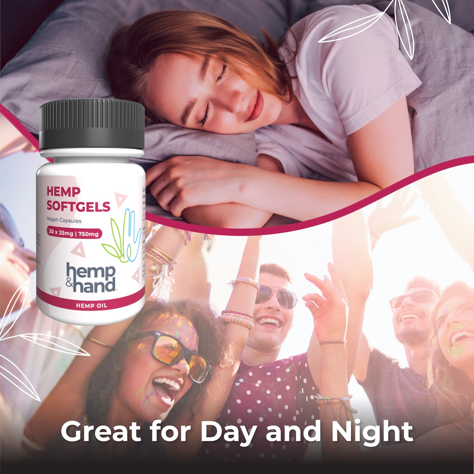 Hemp Softgels - Max Strength for Adults - Hemp and Hand
